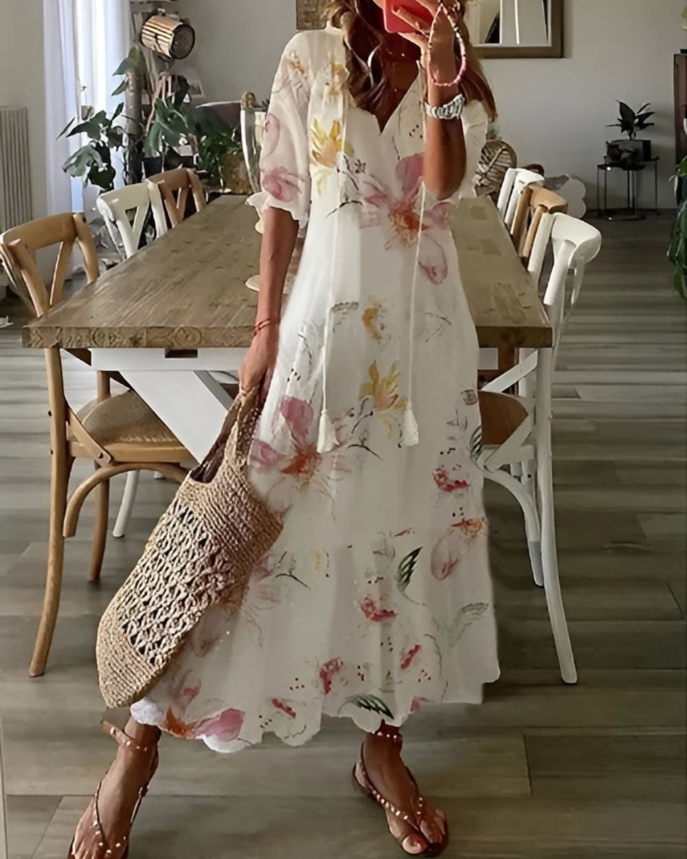 Celina™ | Boho Mage Täckande Klänning | Vit 1