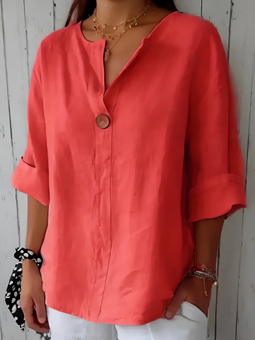 Helene™ | Avslappnad Blus med V-ringning