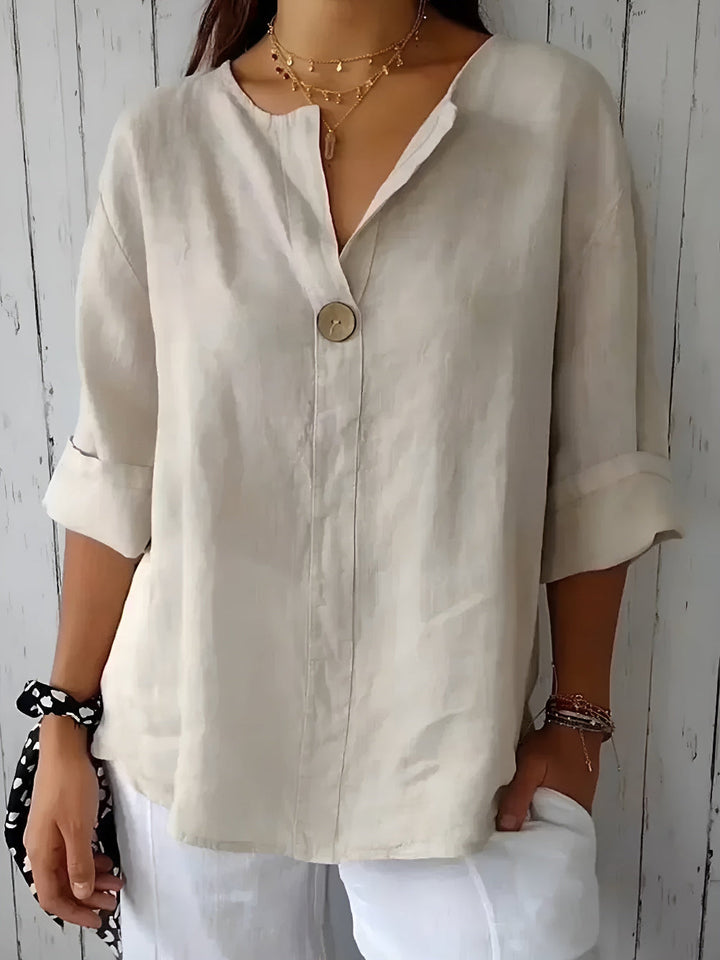 Helene™ | Avslappnad Blus med V-ringning