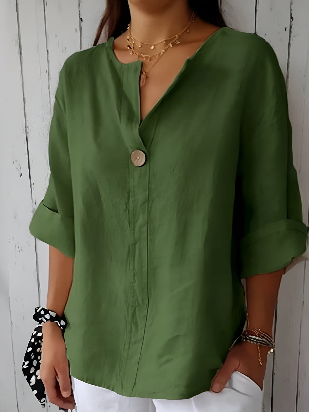 Helene™ | Avslappnad Blus med V-ringning