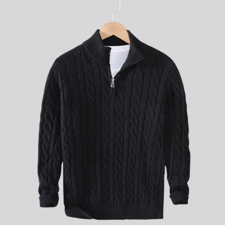 Loke™ | Stickad Tröja med Dragkedja