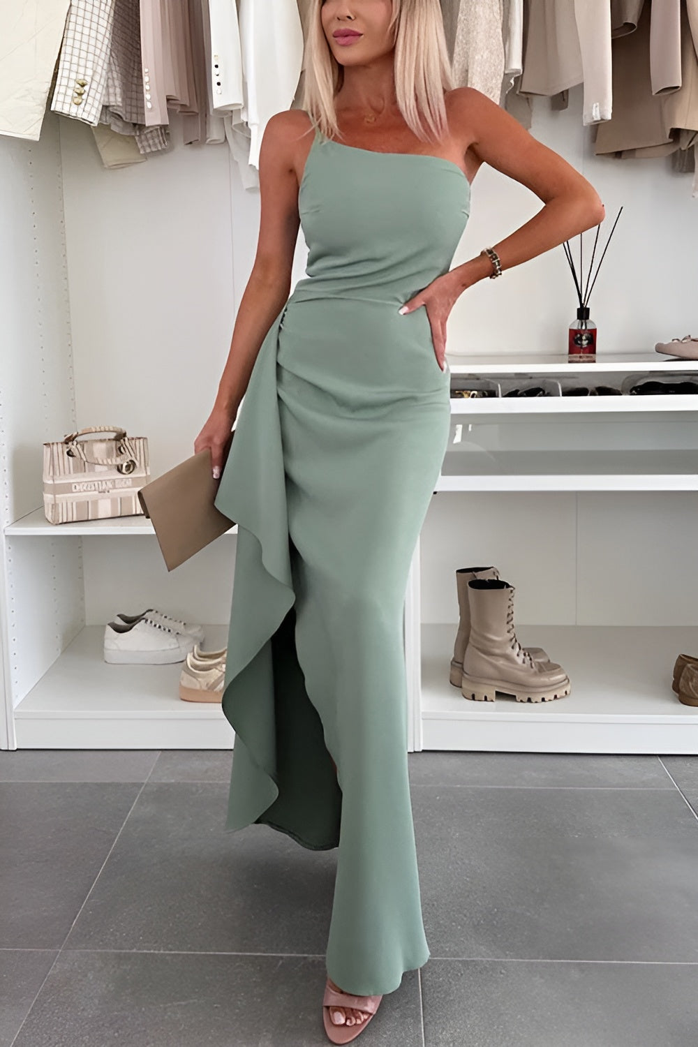 Saga™ | Maxiklänning med Draperad Slits