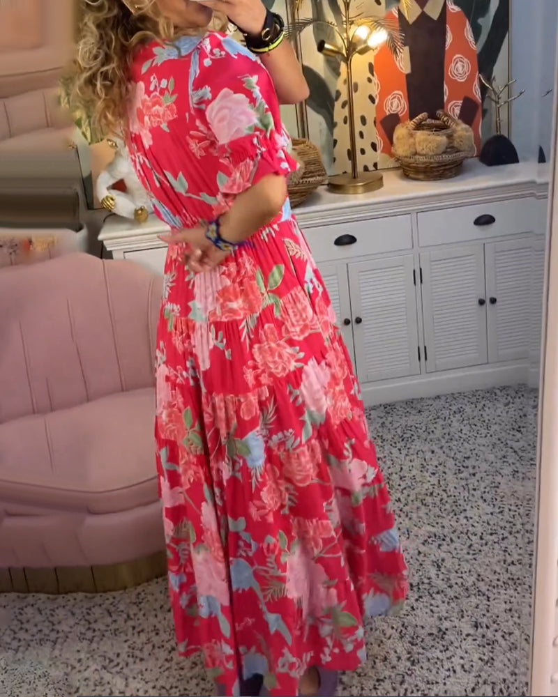 Katerina™ – Behagelig Blomstret Kjole med Lommer