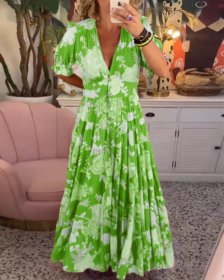 Katerina™ – Behagelig Blomstret Kjole med Lommer