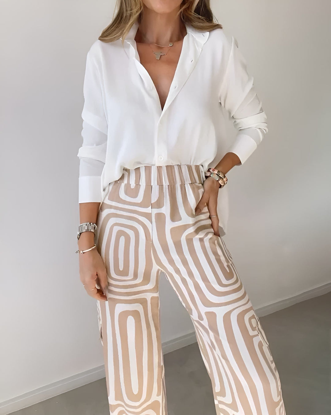 Sigrid™ | Eleganta Byxor med Fri Blus