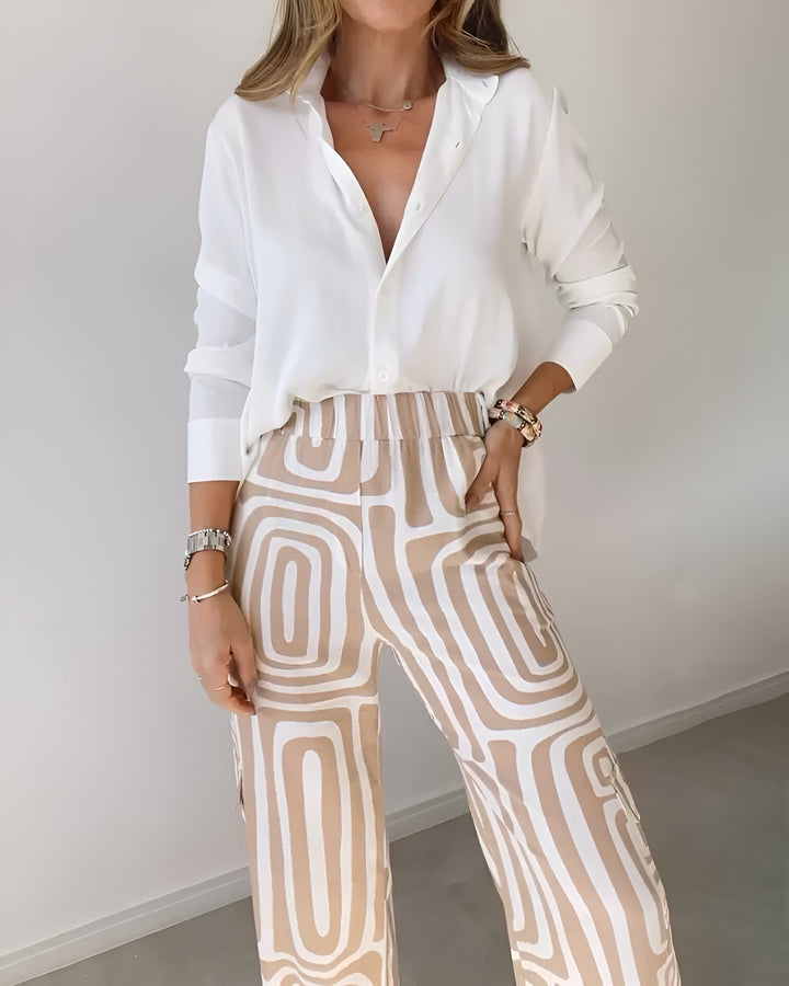 Sigrid™ | Eleganta Byxor med Fri Blus