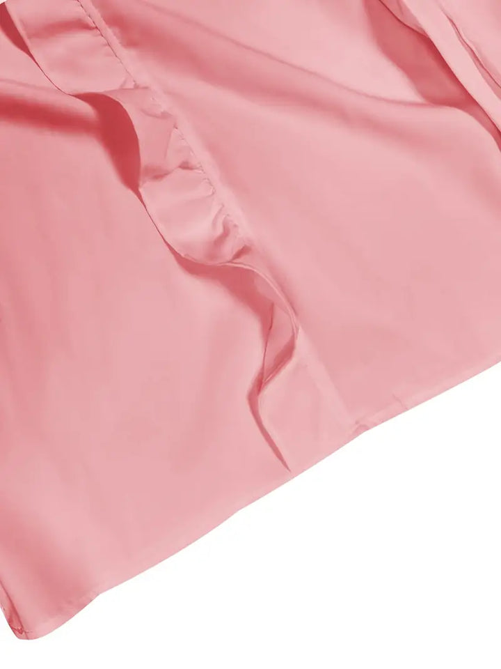 Siv™ | V-ringad Blus med Volangdetaljer