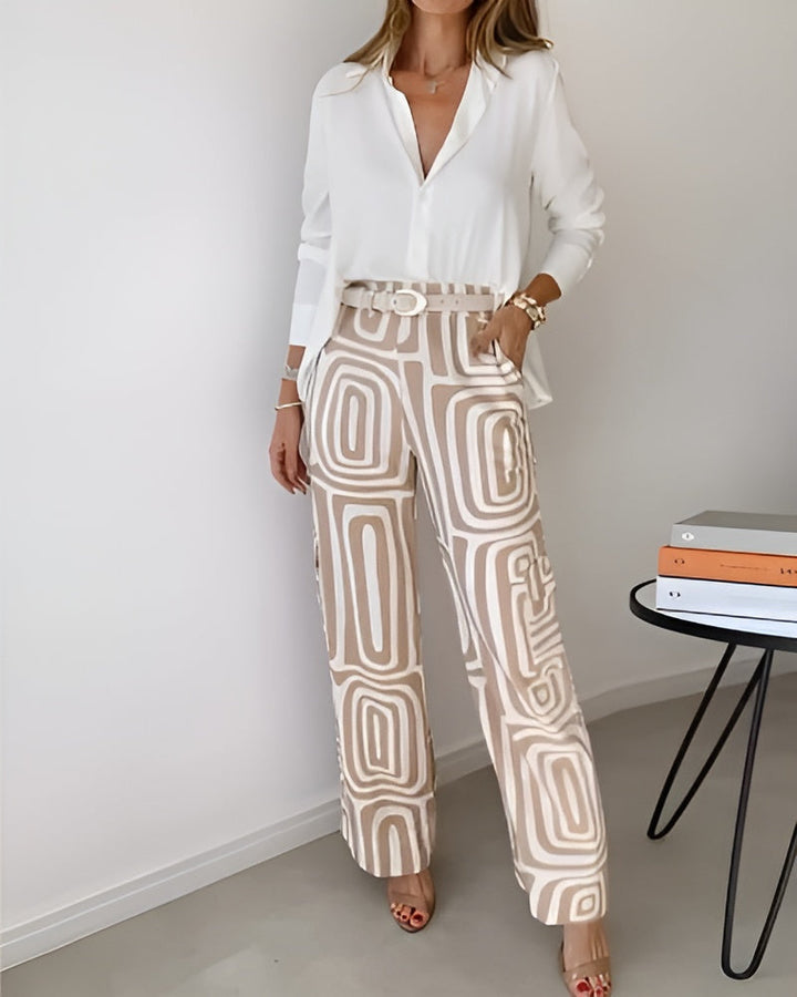 Sigrid™ | Eleganta Byxor med Fri Blus