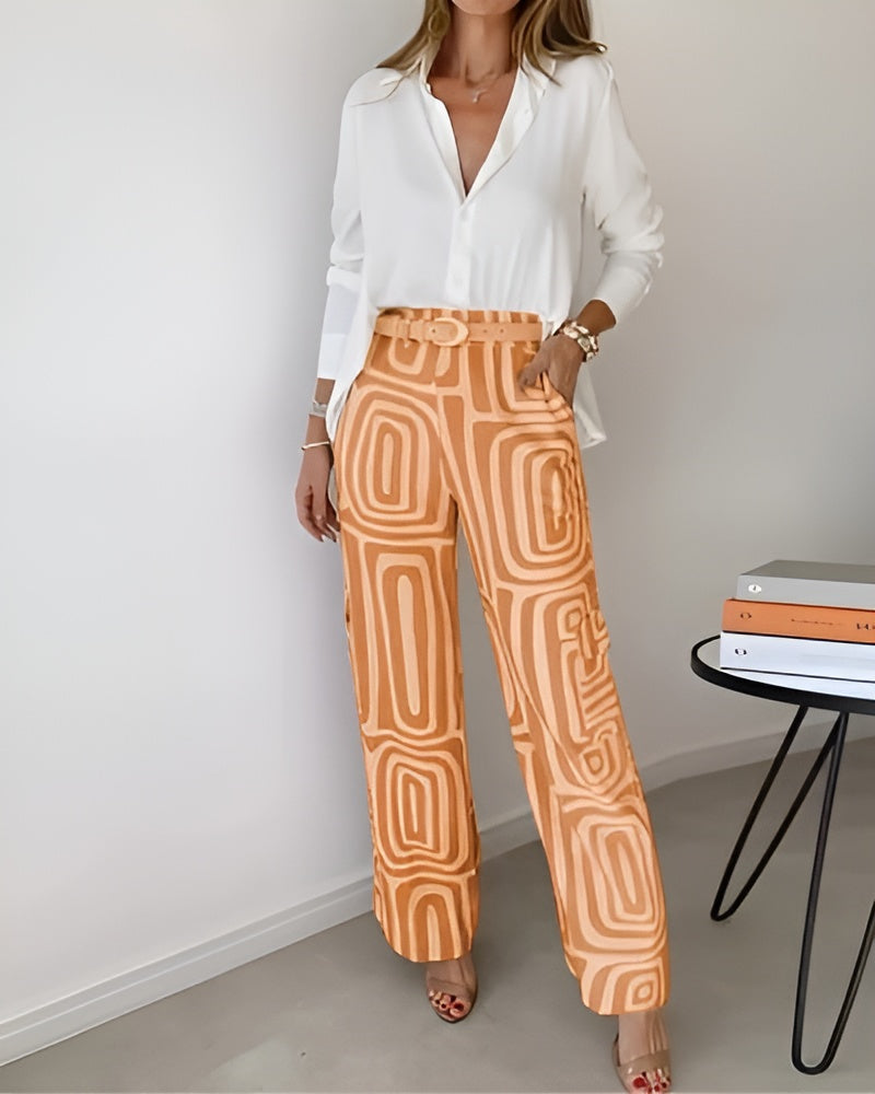 Sigrid™ | Eleganta Byxor med Fri Blus