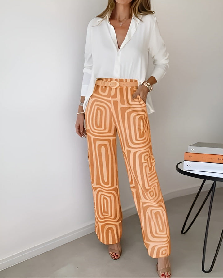 Sigrid™ | Eleganta Byxor med Fri Blus
