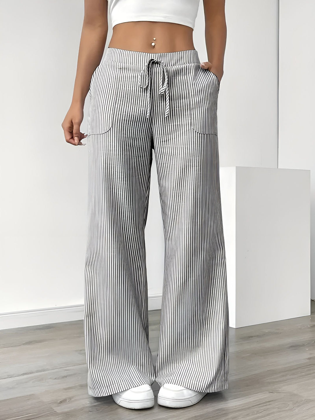 Disa™ | Elegant Randig Byxa
