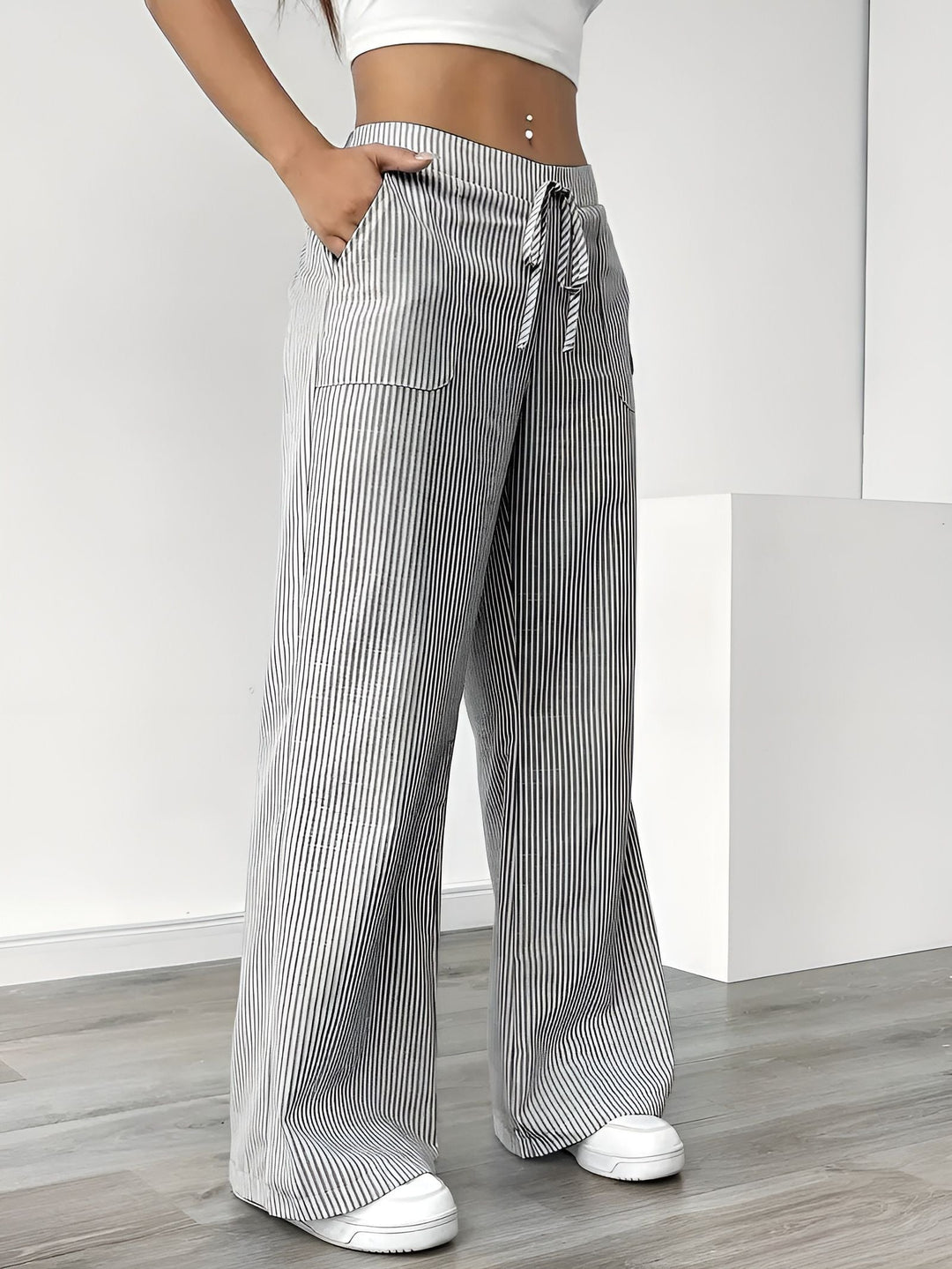 Disa™ | Elegant Randig Byxa