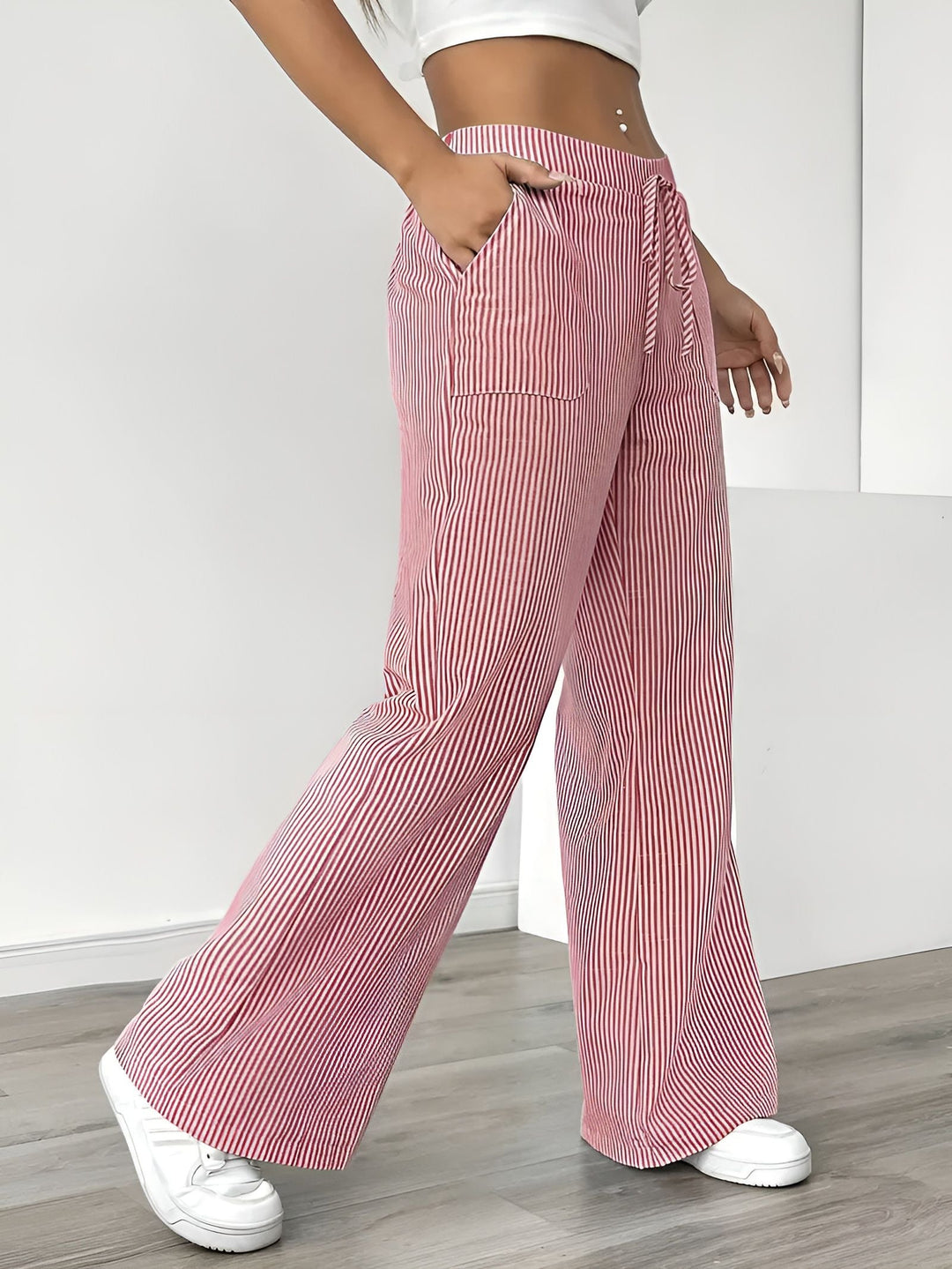 Disa™ | Elegant Randig Byxa