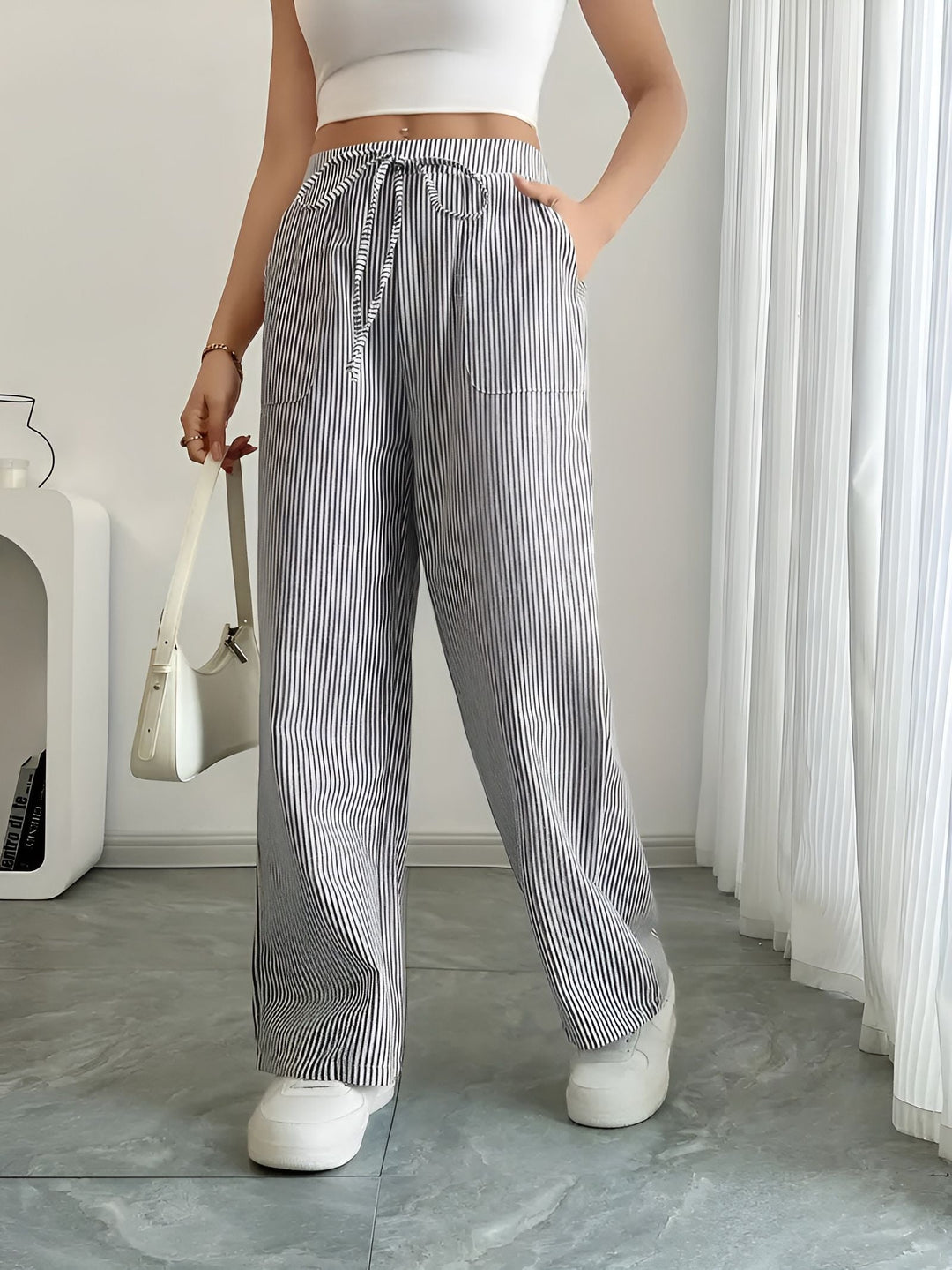 Disa™ | Elegant Randig Byxa