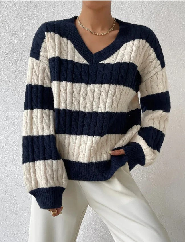 Mara - Violet Kabelstrik Sweater