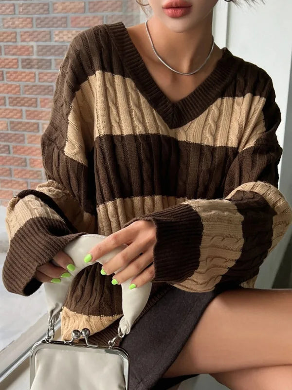 Mara - Violet Kabelstrik Sweater