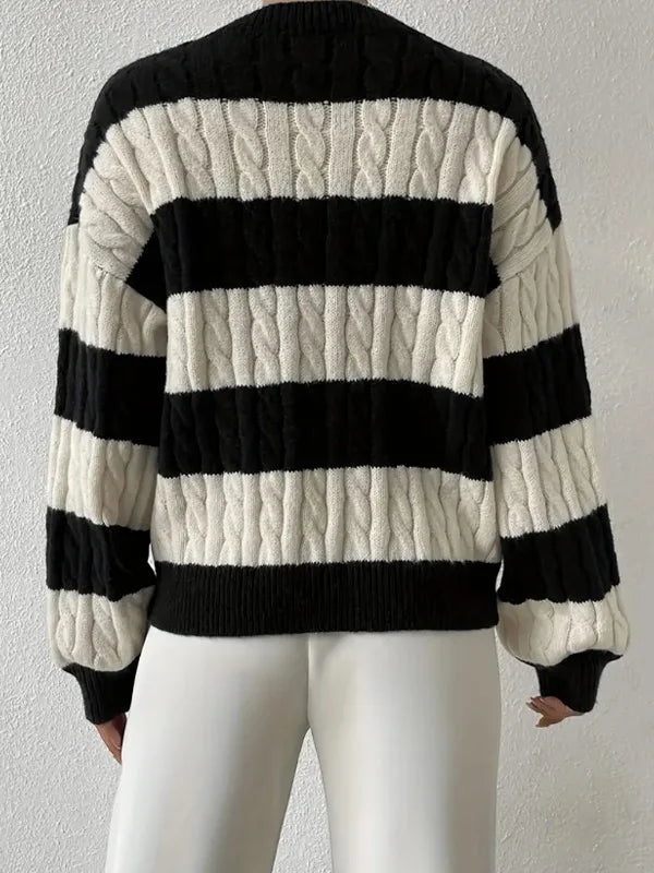 Mara - Violet Kabelstrik Sweater