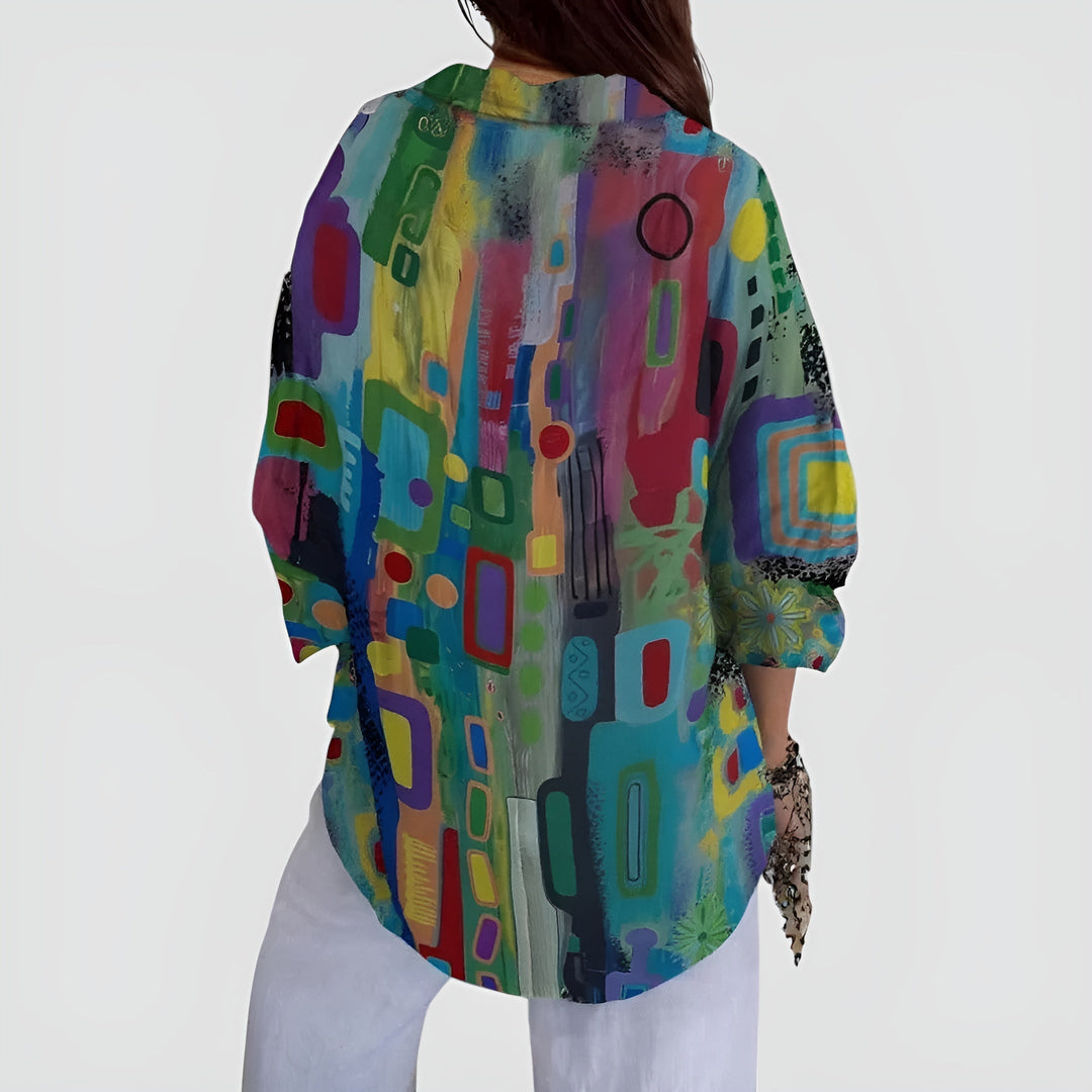 Eleni™ – Behagelig Bluse med Geometrisk Mønster
