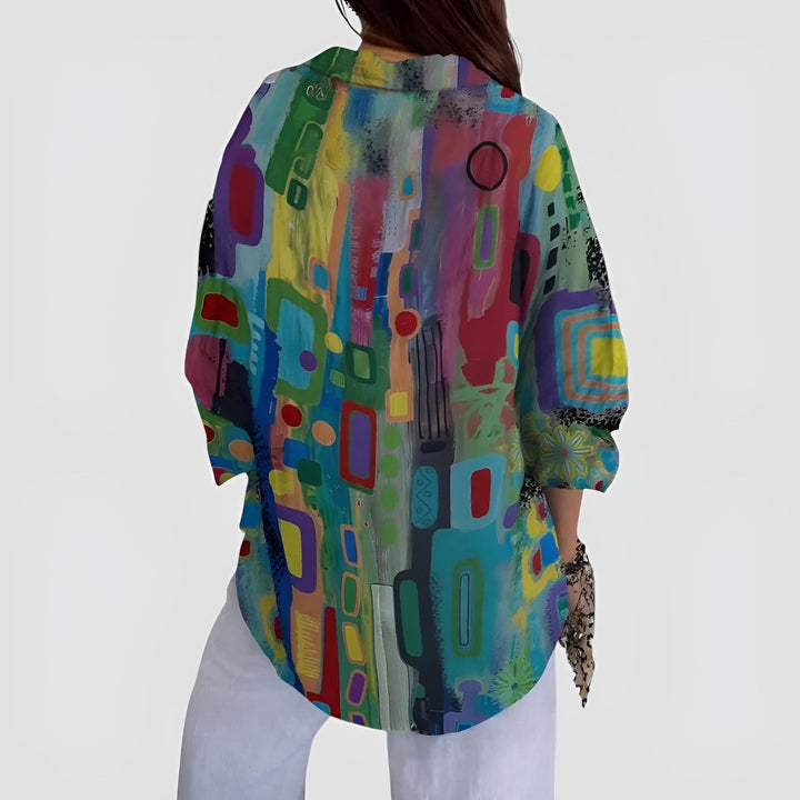 Eleni™ – Behagelig Bluse med Geometrisk Mønster